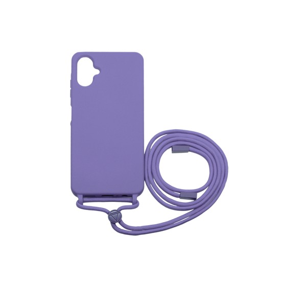 Capa de Silicone com Cordão para Samsung Galaxy A06 Roxo